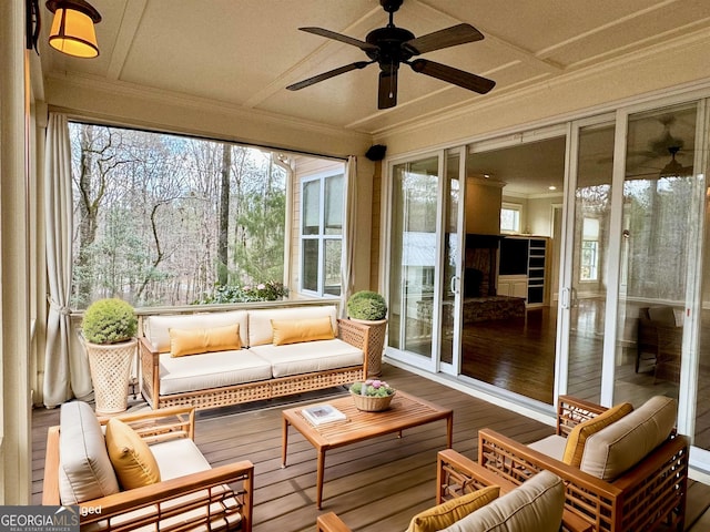 view of sunroom