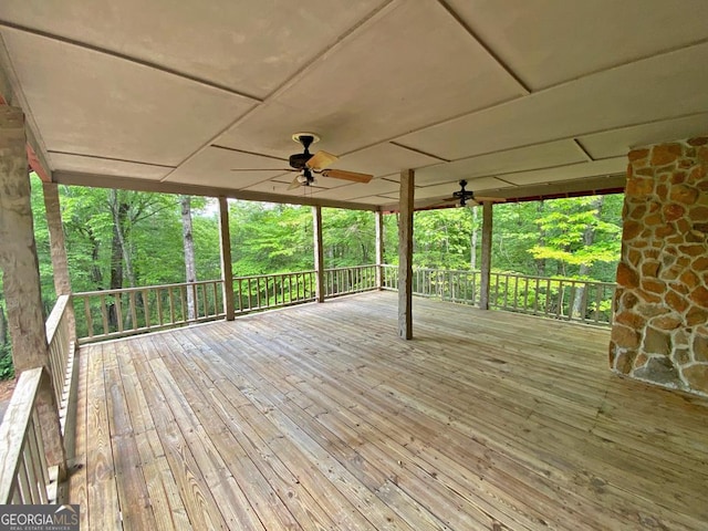 deck featuring ceiling fan