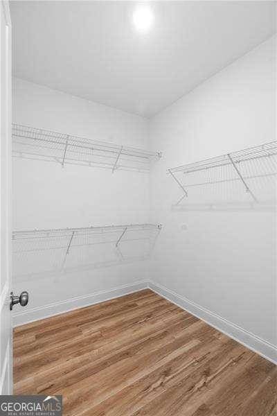 spacious closet with wood finished floors