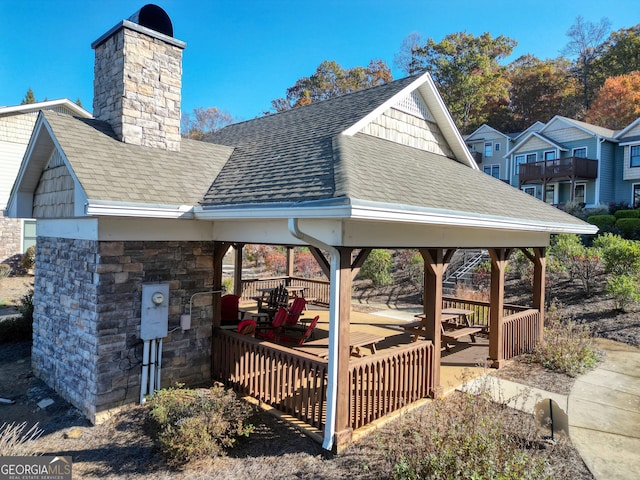 view of community featuring a gazebo