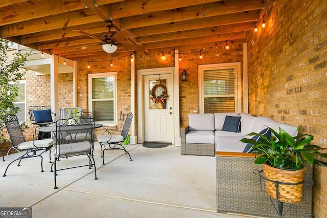 view of patio / terrace featuring outdoor lounge area and outdoor dining area