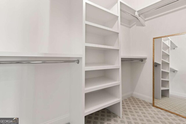 view of walk in closet