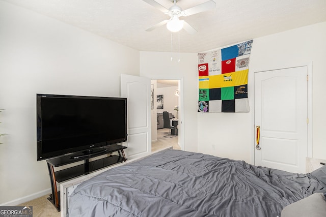 4809 Shae Ct Unit 5, Powder Springs, GA 30127 - bedroom with ceiling fan, baseboards, and light colored carpet