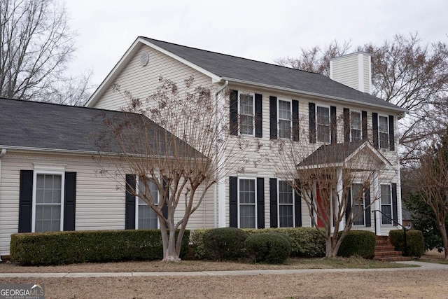 colonial house with a chimney