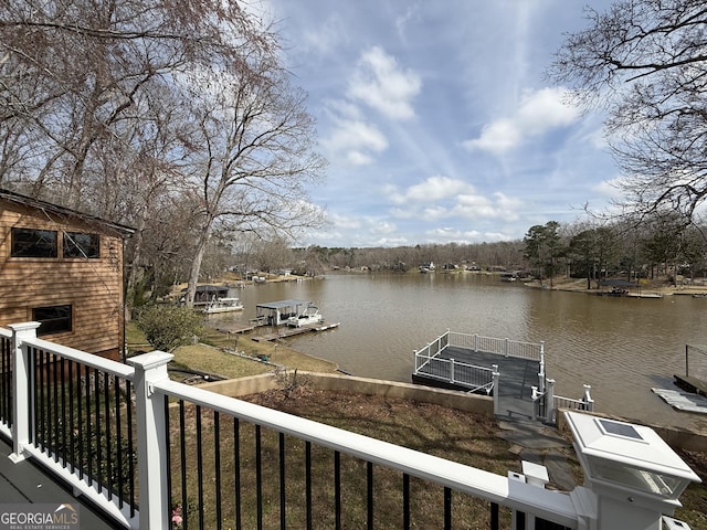 exterior space featuring a floating dock