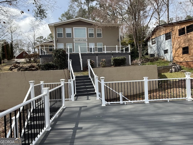 exterior space featuring stairs