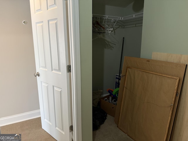 spacious closet with carpet flooring