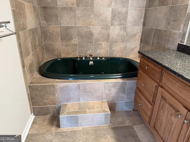 full bathroom with a whirlpool tub