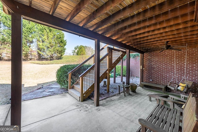 view of patio / terrace with stairs