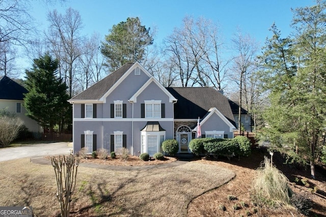 view of front of home with stucco siding