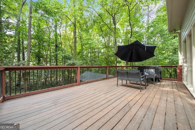 view of wooden deck