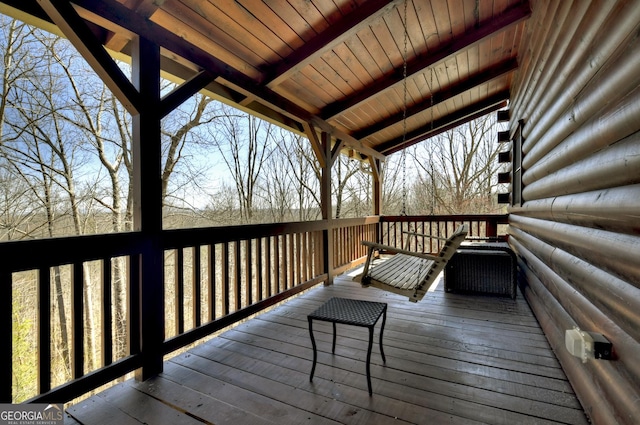 view of wooden deck