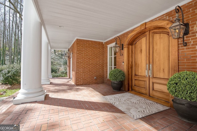 0 Winterthur, Sandy Springs, GA 30328 - entrance to property featuring a porch and brick siding