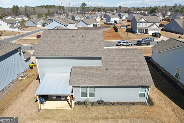 aerial view with a residential view