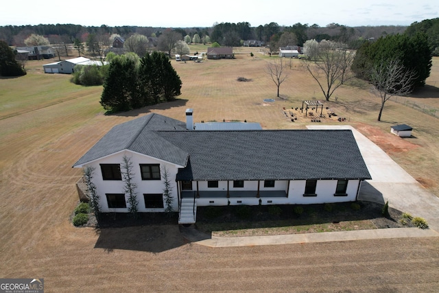 aerial view with a rural view