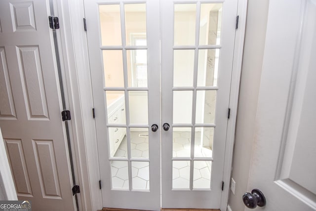 interior details with french doors