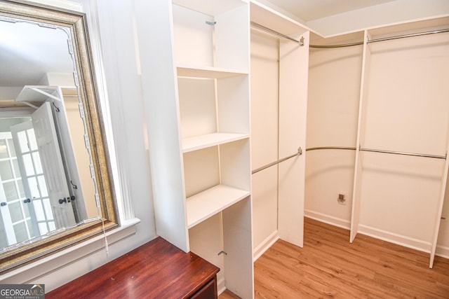 spacious closet featuring light wood-style floors