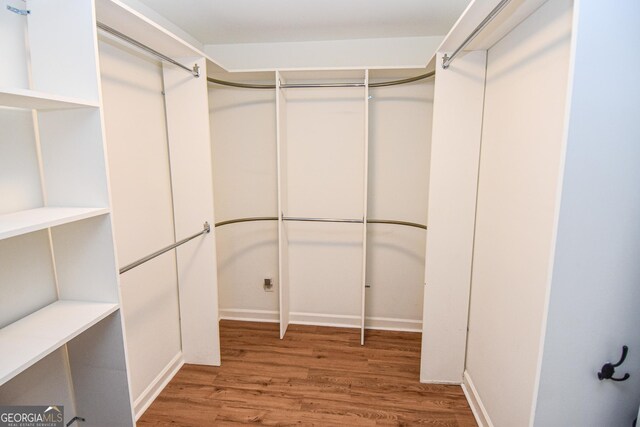 spacious closet with wood finished floors