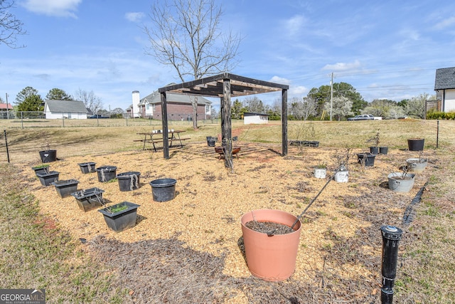 view of yard featuring fence