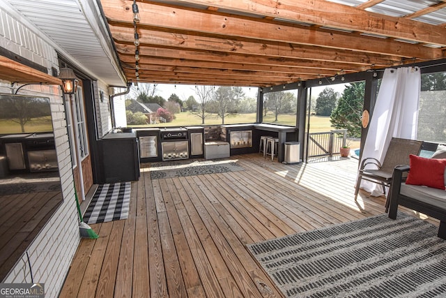 deck with area for grilling