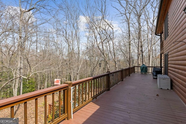 view of wooden deck