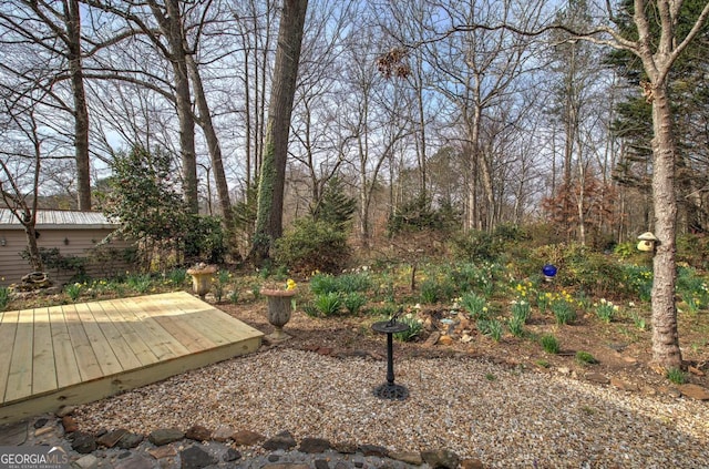 view of yard featuring a deck