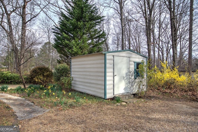 view of shed