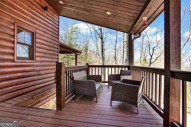 deck featuring an outdoor hangout area