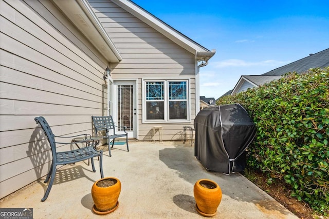 view of patio with grilling area