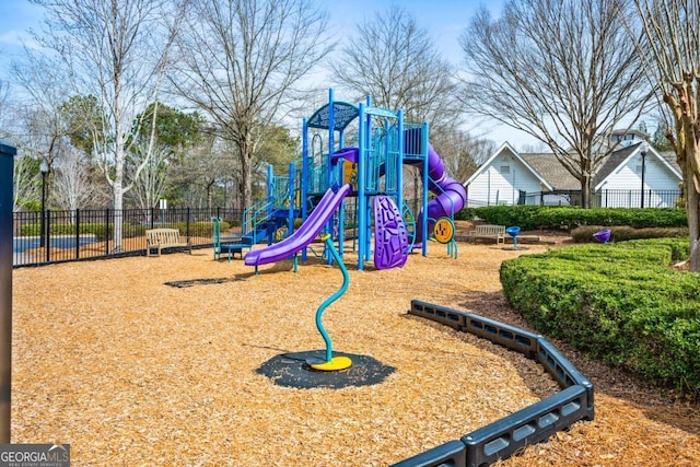 community playground with fence