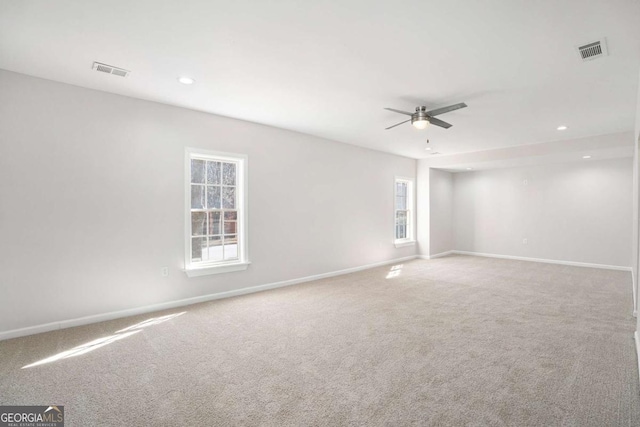 10950 Glenhurst Pass, Duluth, GA 30097 - carpeted spare room featuring baseboards, ceiling fan, and recessed lighting