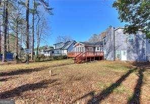 view of yard with a deck