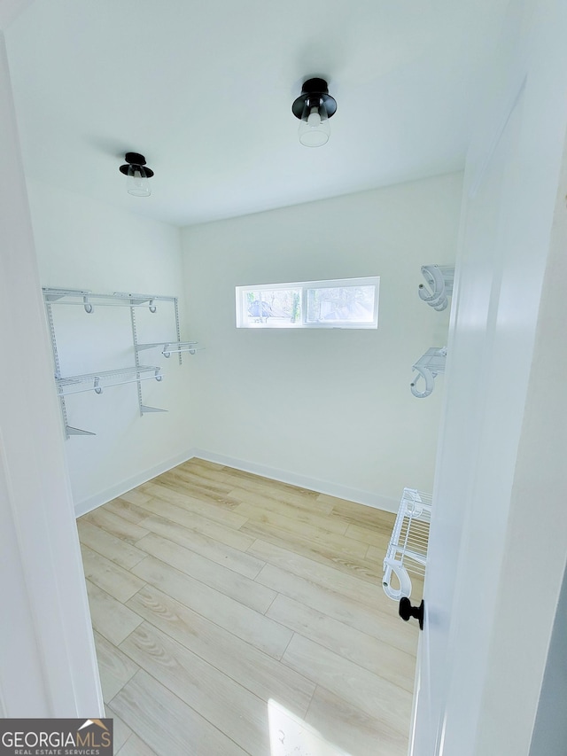 spacious closet featuring wood finished floors