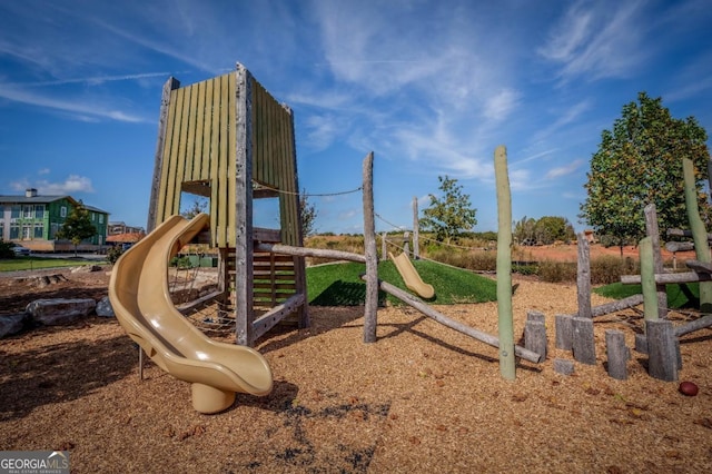 view of community jungle gym