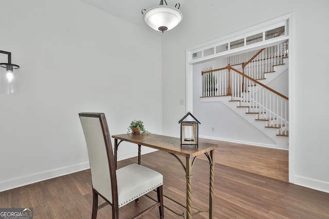 41 Eastlake Lndg, Newnan, GA 30265 - dining area featuring wood finished floors and stairs
