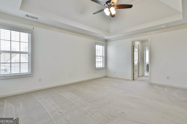 41 Eastlake Lndg, Newnan, GA 30265 - spare room featuring a raised ceiling, light carpet, and a ceiling fan