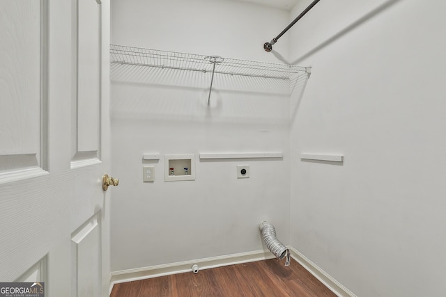 41 Eastlake Lndg, Newnan, GA 30265 - washroom featuring hookup for an electric dryer, dark wood-style floors, and washer hookup