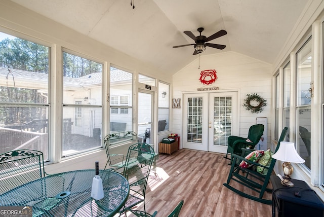 1650 Pierce Dairy Rd, Madison, GA 30650 - sunroom featuring french doors and a ceiling fan