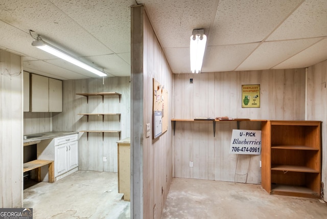 1650 Pierce Dairy Rd, Madison, GA 30650 - finished below grade area featuring wood walls and a drop ceiling