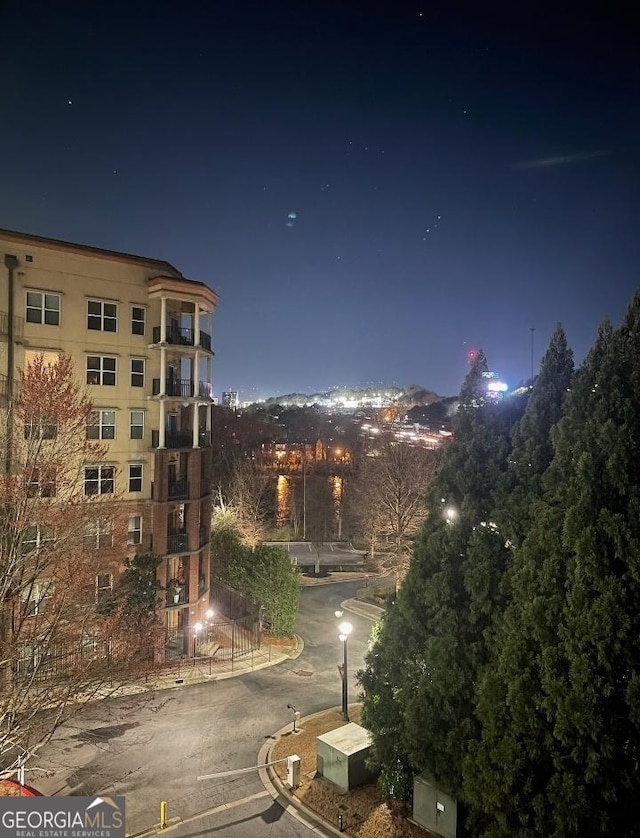 view of property at twilight