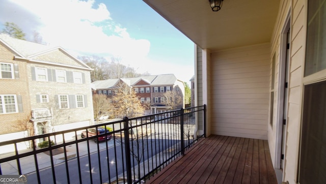 balcony with a residential view