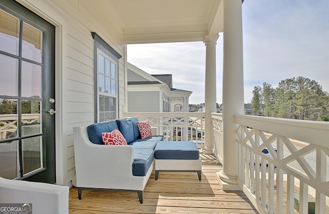 balcony featuring outdoor lounge area