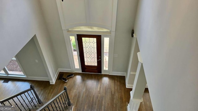838 Natchez Valley Trce NE, Grayson, GA 30017 - entrance foyer with wood finished floors and a high ceiling