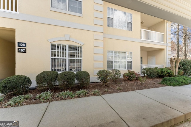 view of home's exterior featuring stucco siding