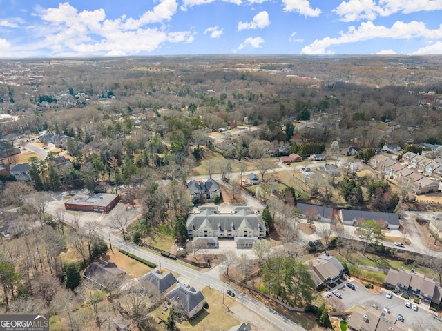 birds eye view of property with a residential view