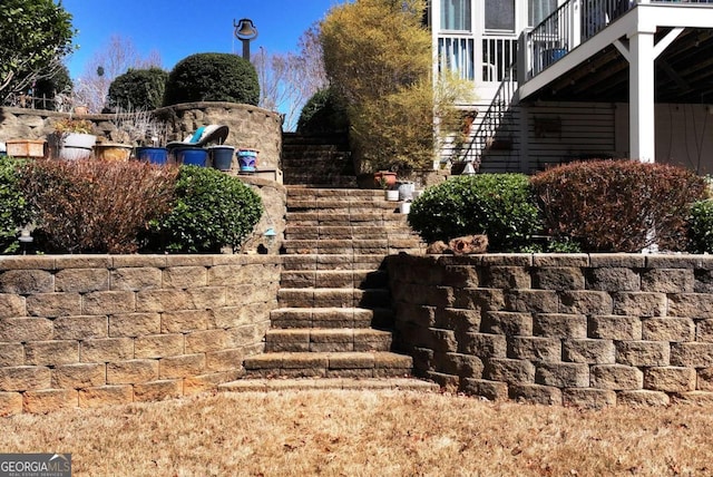 exterior space with stairs