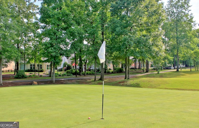 view of property's community featuring a yard