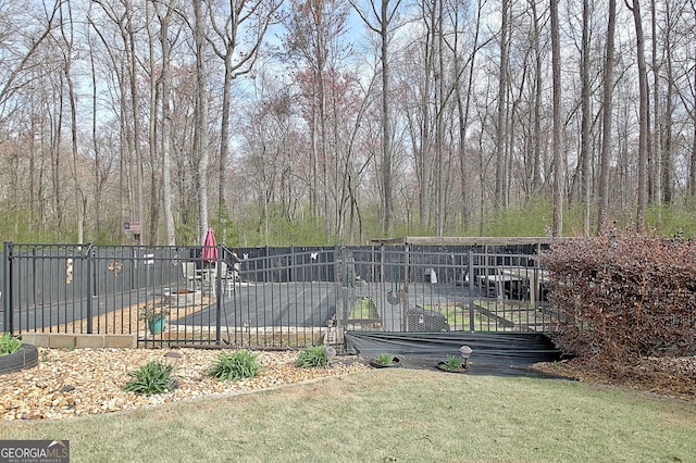 view of yard with a gate
