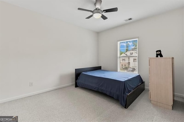 5310 Corinth Ct, Cumming, GA 30040 - bedroom featuring light carpet, baseboards, a ceiling fan, and visible vents