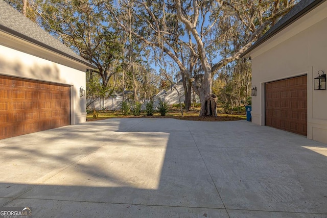 view of garage